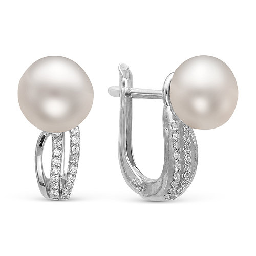 z2-8892 Серьги с жемчугом. Серебро 925. 