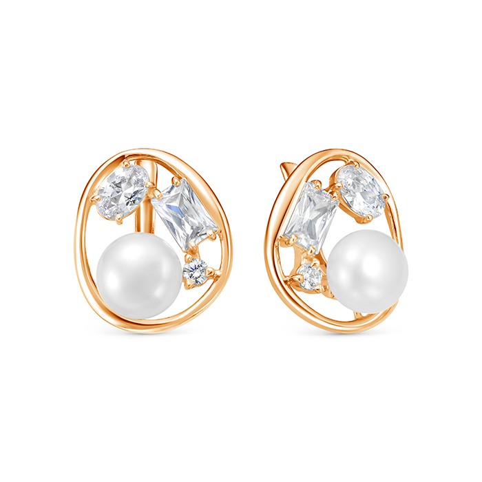 z2-10375 Серьги с жемчугом. Золото 585. 