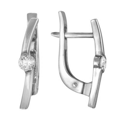 z2-8407 Серьги с фианитами. Серебро 925. 