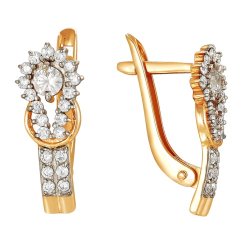 z2-8222 Серьги с бриллиантовой россыпью. Золото 585.