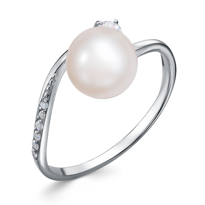 z1-11483 Кольцо с жемчугом. Серебро 925.  