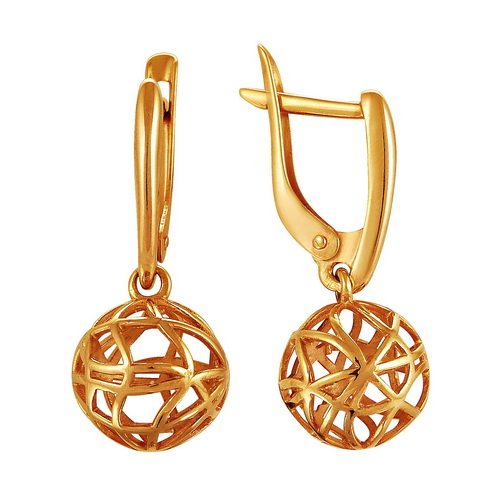 z2-8693 Серьги без вставок. Золото 585. 