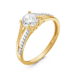 z1-9257 Кольцо с фианитами. Золото 585.