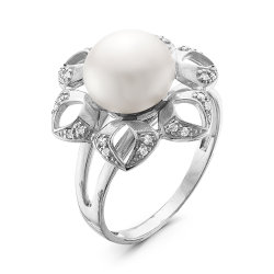z1-9372 Кольцо с жемчугом. Серебро 925.