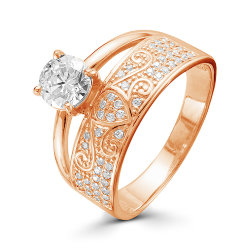 z1-9507 Кольцо с фианитами. Золото 585.