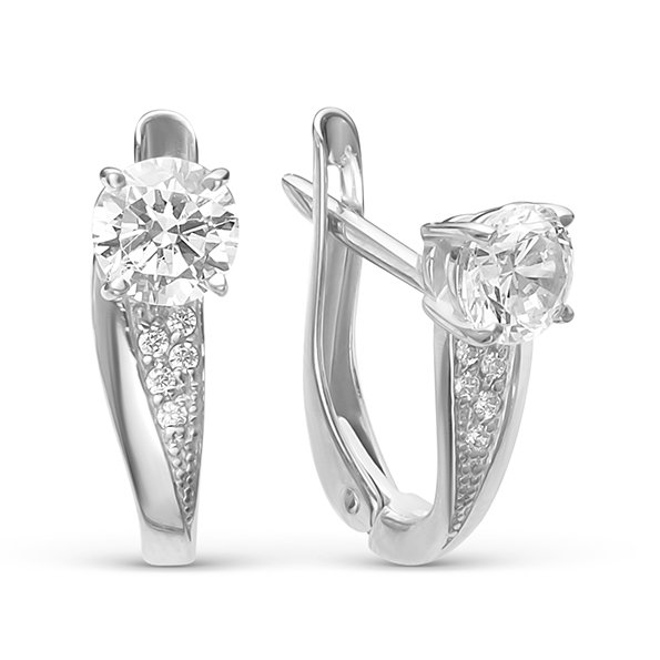 z2-9154 Серьги с фианитами. Серебро 925. 