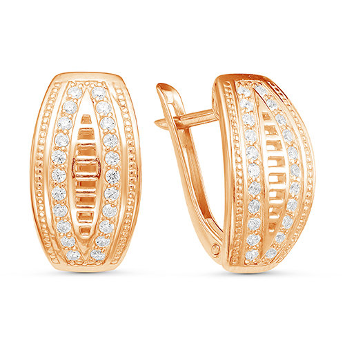 z2-9522 Серьги с фианитами. Золото 585. 