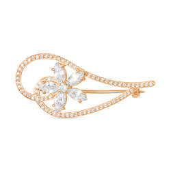 z7-063 Брошь с фианитами. Золото 585.