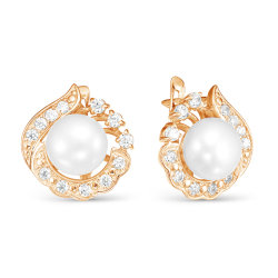 z2-9716 Серьги с жемчугом. Золото 585.