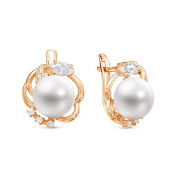 z2-10070 Серьги с жемчугом. Золото 585.