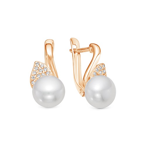 z2-10104 Серьги с жемчугом. Золото 585. 