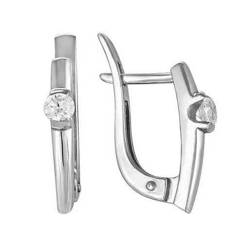 z2-8408 Серьги с фианитами. Серебро 925. 