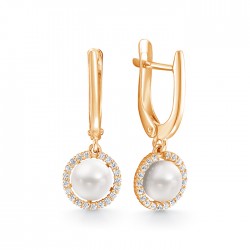 z2-10483 Серьги с жемчугом. Золото 585.