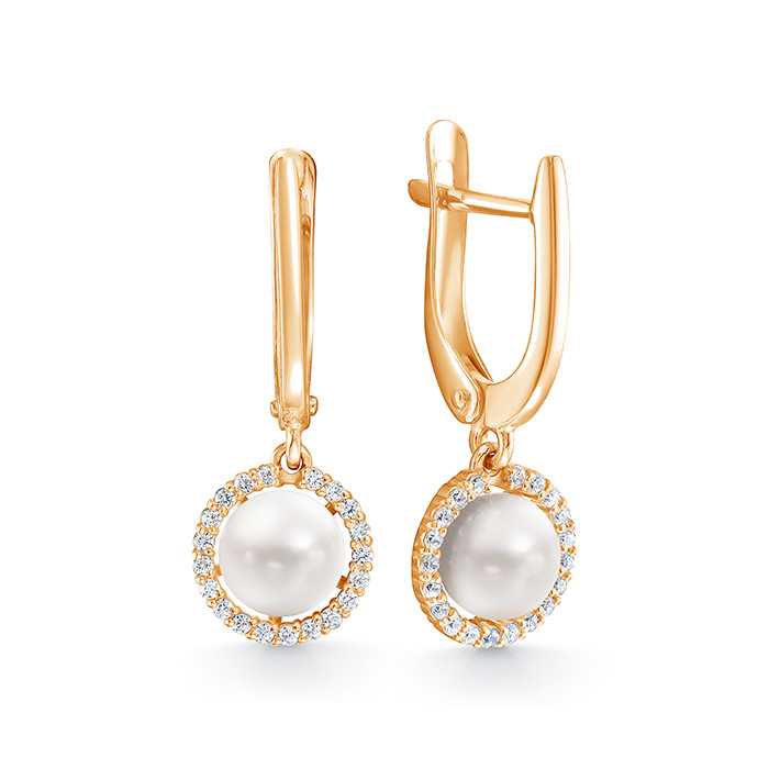 z2-10483 Серьги с жемчугом. Золото 585. 