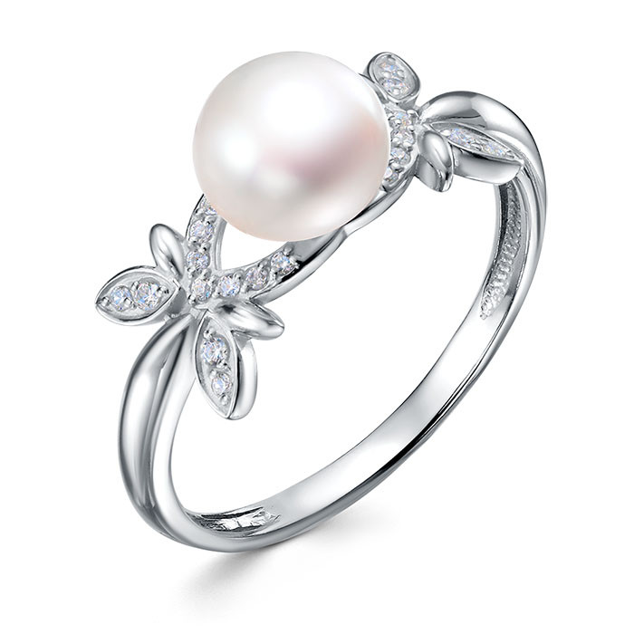 z1-11485 Кольцо с жемчугом. Серебро 925. 