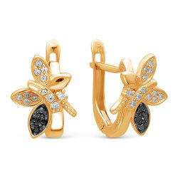 z2-8986 Серьги с фианитами. Золото 585.