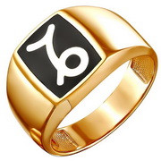 z1-8441-1 Печатка со знаком зодиака. Золото 585.  