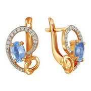 z2-8612 Серьги с полудрагоценными вставками. Золото 585.