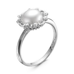 z1-9424 Кольцо с жемчугом. Серебро 925.