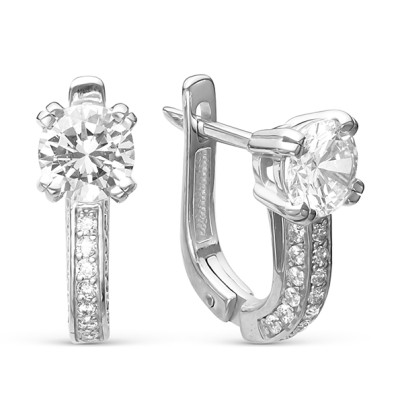 z2-8793 Серьги с фианитами. Серебро 925.