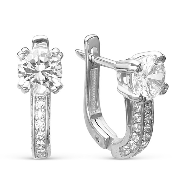 z2-8793 Серьги с фианитами. Серебро 925.  