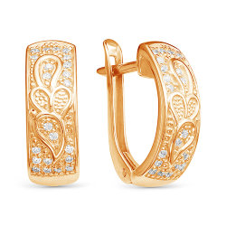 z2-9586 Серьги с фианитами. Золото 585.