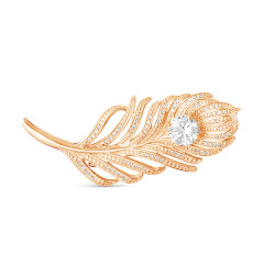 z7-061 Брошь с фианитами. Золото 585.