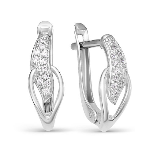 z2-9751 Серьги с фианитами. Серебро 925. 