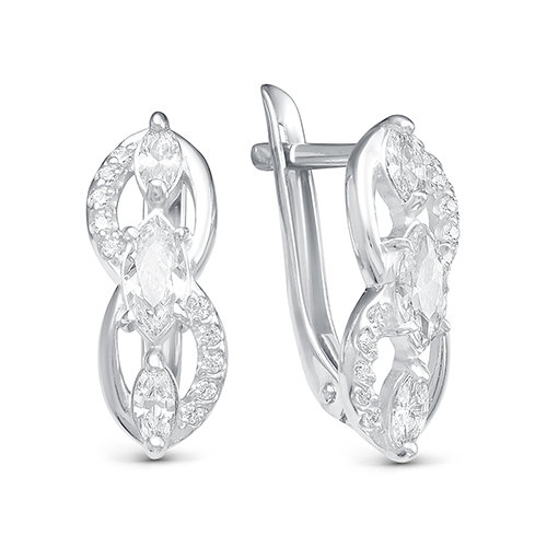 z2-9868 Серьги с фианитами. Серебро 925. 