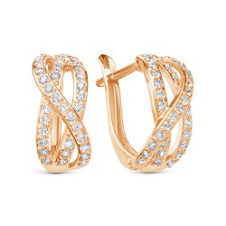 z2-9876 Серьги с фианитами. Золото 585.