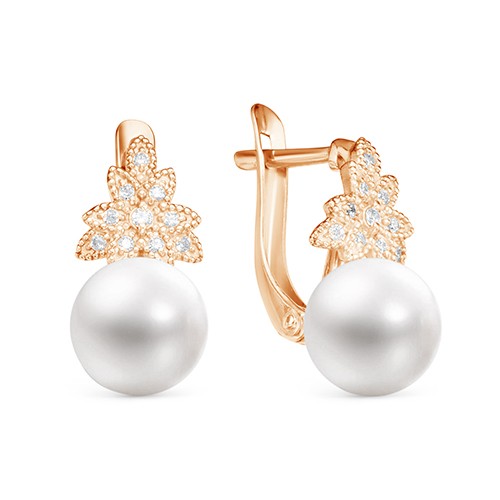 z2-9987 Серьги с жемчугом. Золото 585. 