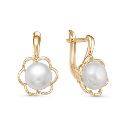 z2-10112 Серьги с жемчугом. Золото 585.