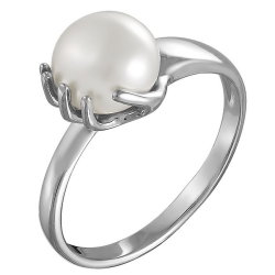 z1-8597 Кольцо с жемчугом. Серебро 925.