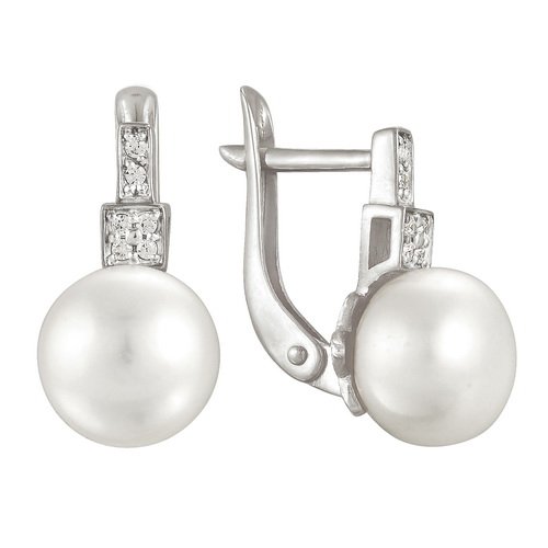 z2-8296 Серьги с жемчугом. Серебро 925. 