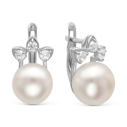 z2-8930 Серьги с жемчугом. Серебро 925.