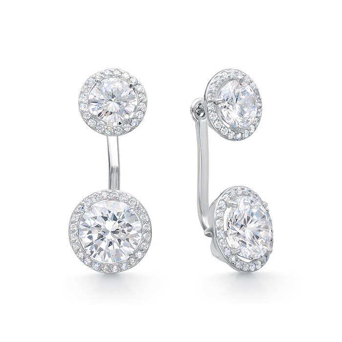 z2-10730 Серьги с фианитами. Серебро 925. 