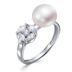 z1-11481 Кольцо с жемчугом. Серебро 925.