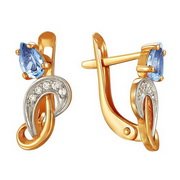 z2-8606 Серьги с полудрагоценными вставками. Золото 585.