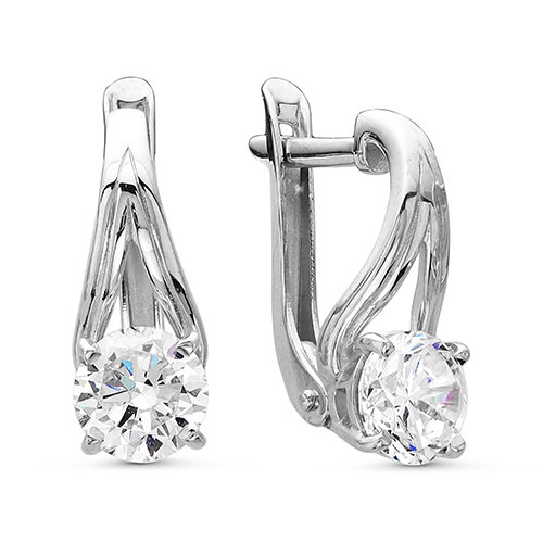 z2-9399 Серьги с фианитами. Серебро 925. 