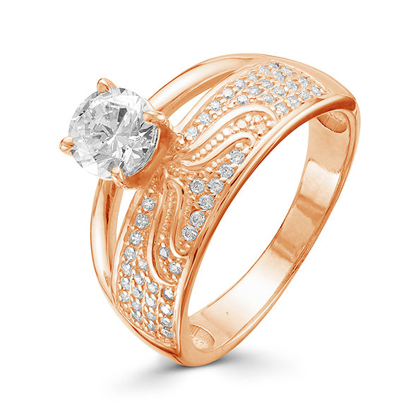 z1-9502 Кольцо с фианитами. Золото 585. 