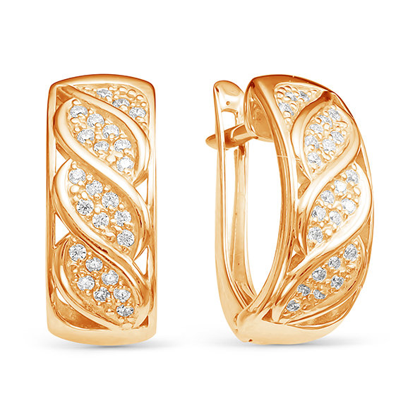 z2-9587 Серьги с фианитами. Золото 585. 