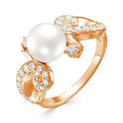 z1-9607 Кольцо с жемчугом. Золото 585.