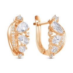 z2-9862 Серьги с фианитами. Золото 585.