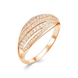 z1-9909 Кольцо с фианитами. Золото 585.
