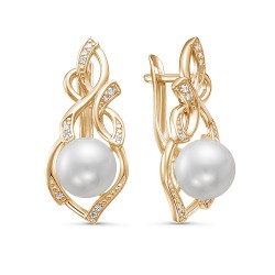 z2-10098 Серьги с жемчугом. Золото 585.