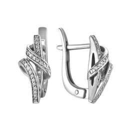 z2-8483 Серьги с фианитами. Серебро 925.