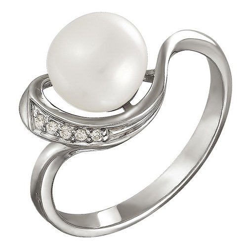 z1-8571 Кольцо с жемчугом. Серебро 925. 