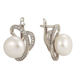 z2-8020 Серьги с жемчугом. Серебро 925.