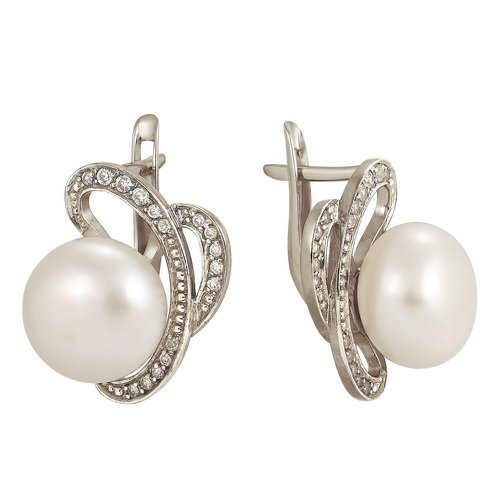 z2-8020 Серьги с жемчугом. Серебро 925. 