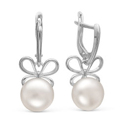 z2-8933 Серьги с жемчугом. Серебро 925.